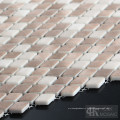 Beige Small Diamond Fabric Printing Glass Mosaic Tile